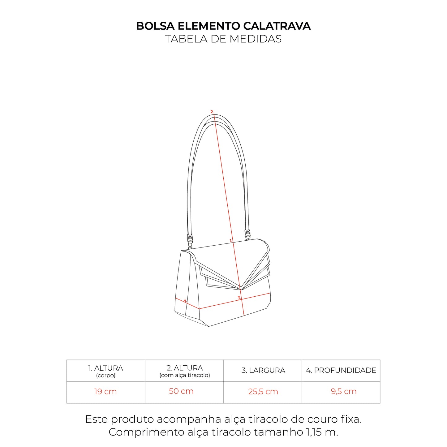 Bolsa Elemento Calatrava Vermelho