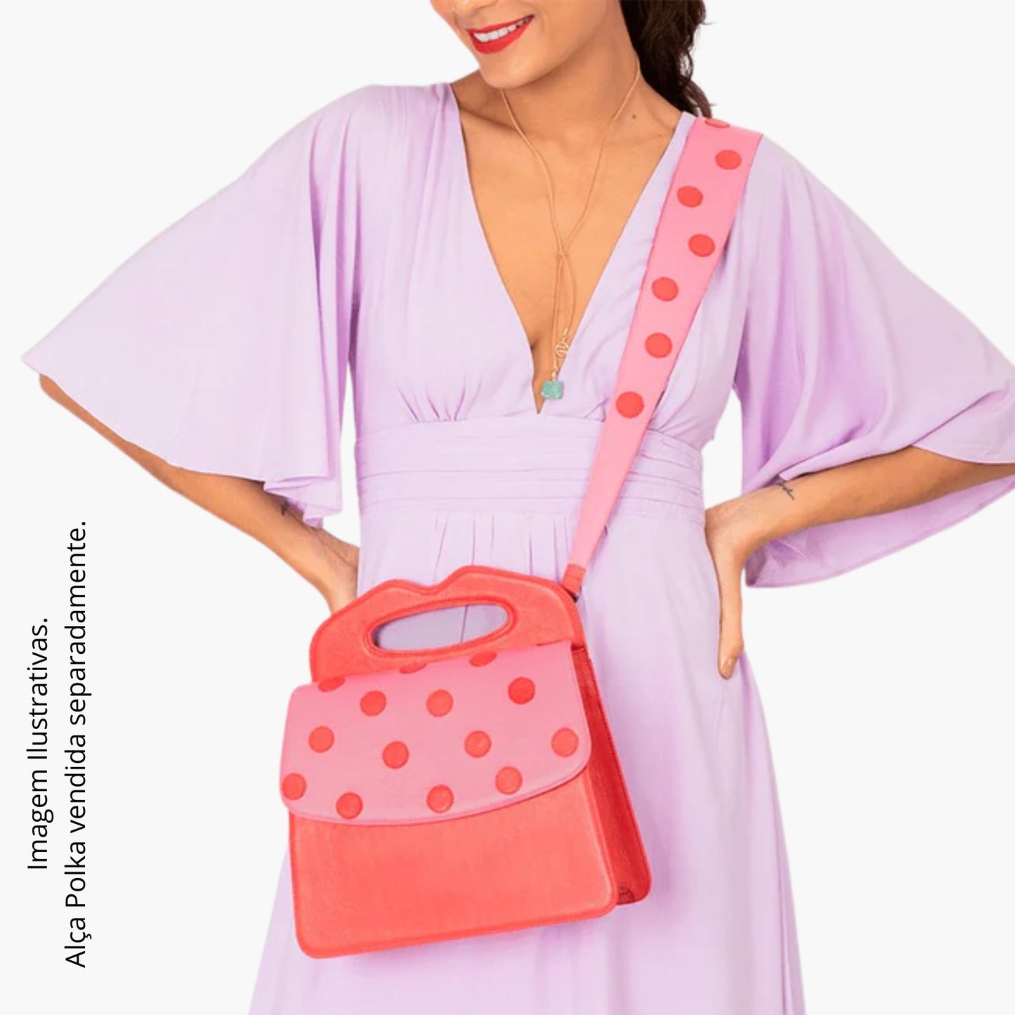 Bolsa Handbag Bulería Vermelho Pop Red com Rosa Pink Gum