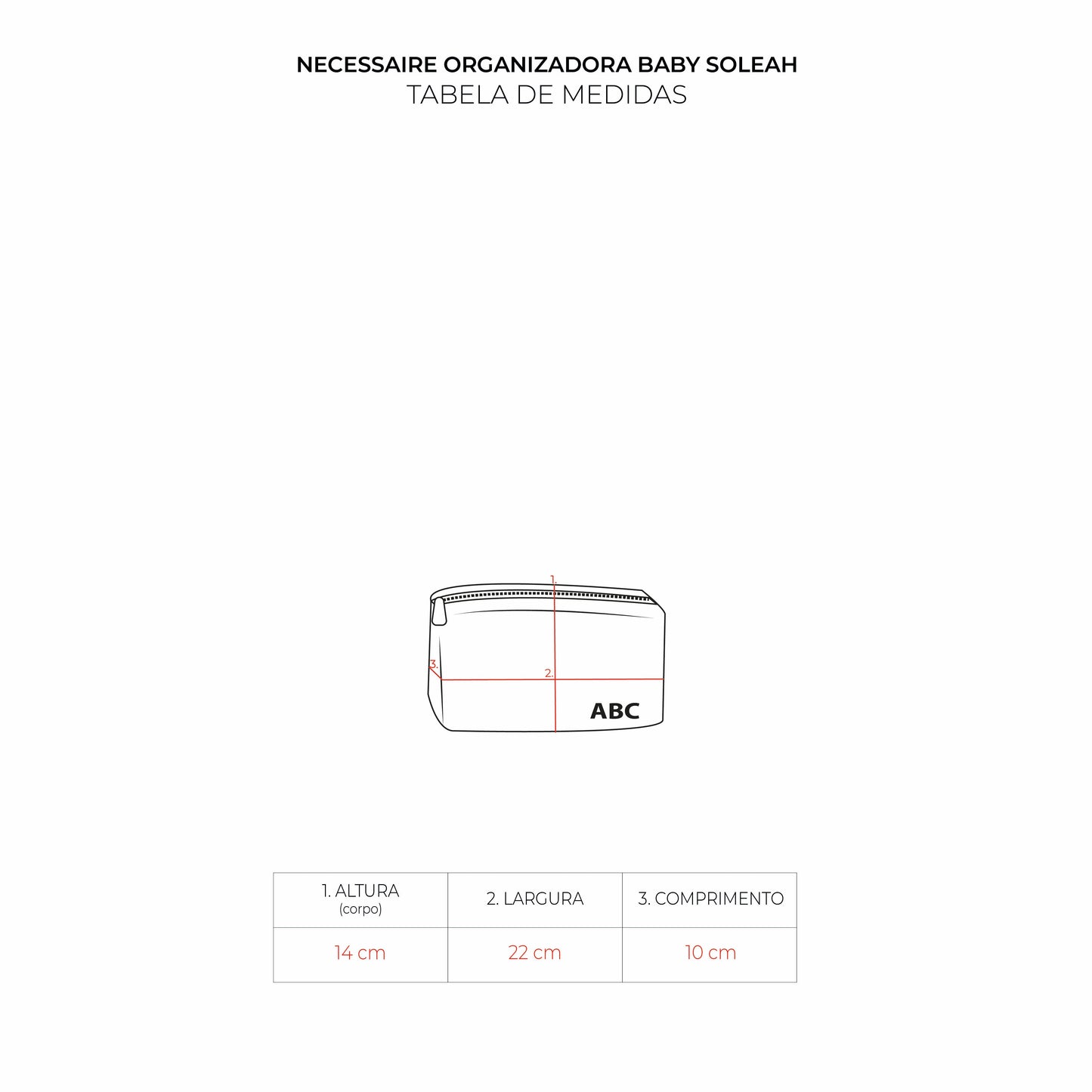 Necessaire Organizadora Baby Soleah Cinza Claro