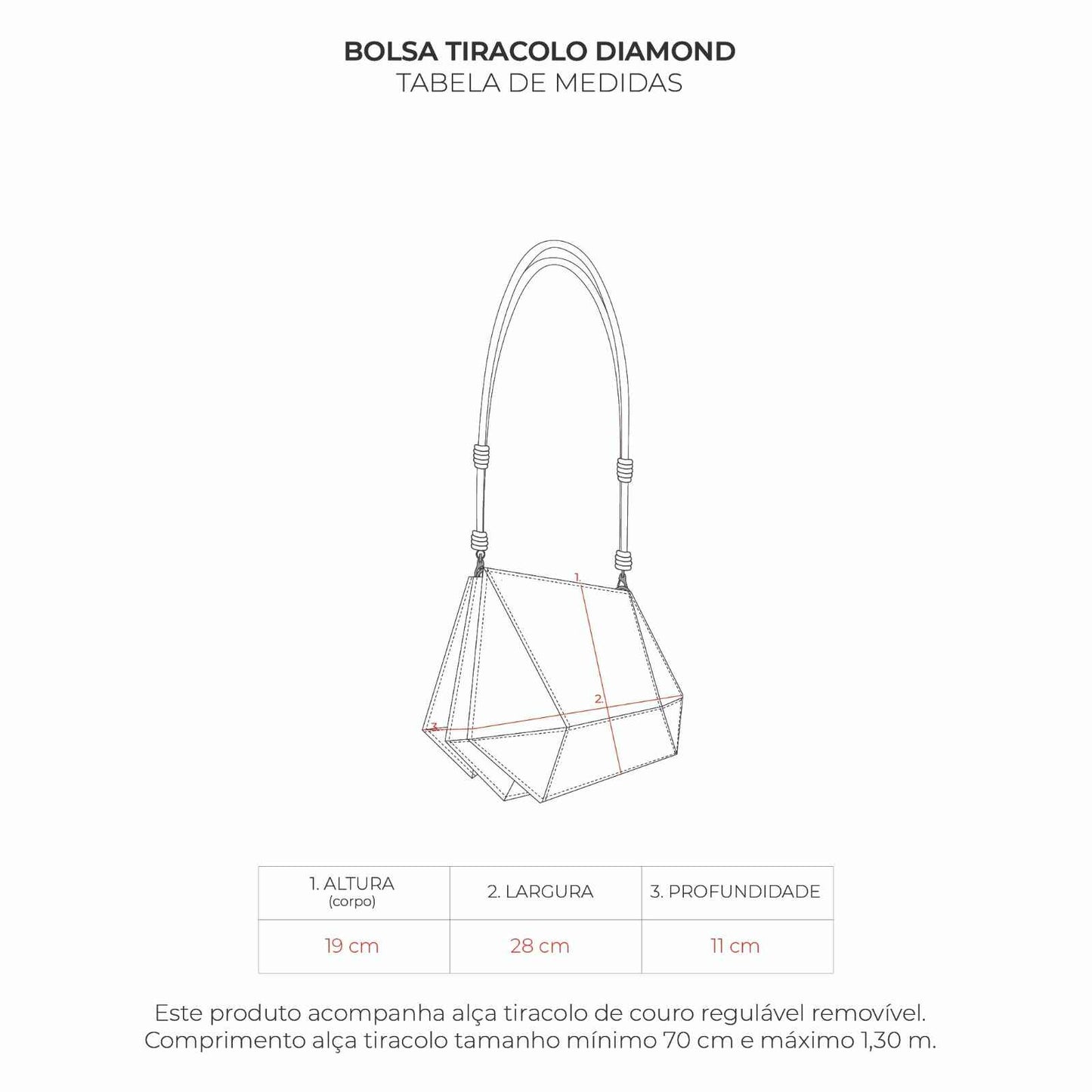 Bolsa Tiracolo Diamond Essence Vermelho