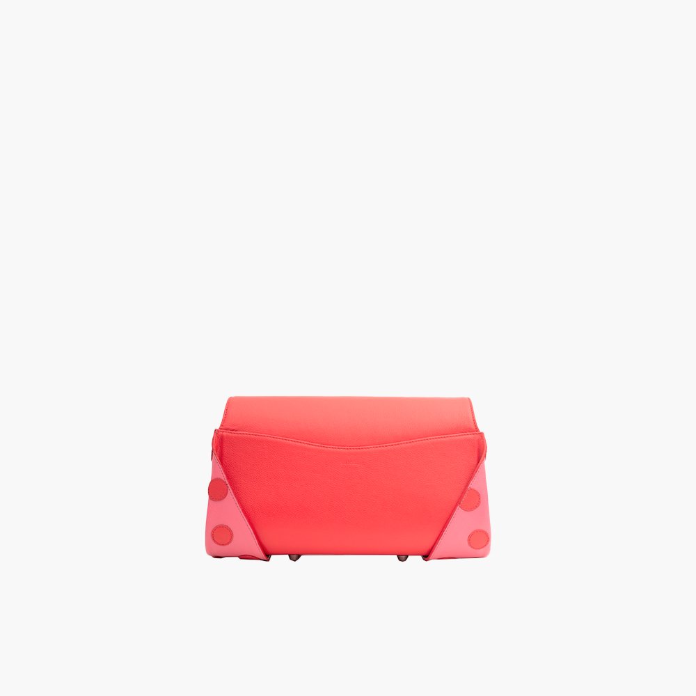 Bolsa Baguette Amaya Vermelho Pop Red com Rosa Pink Gum