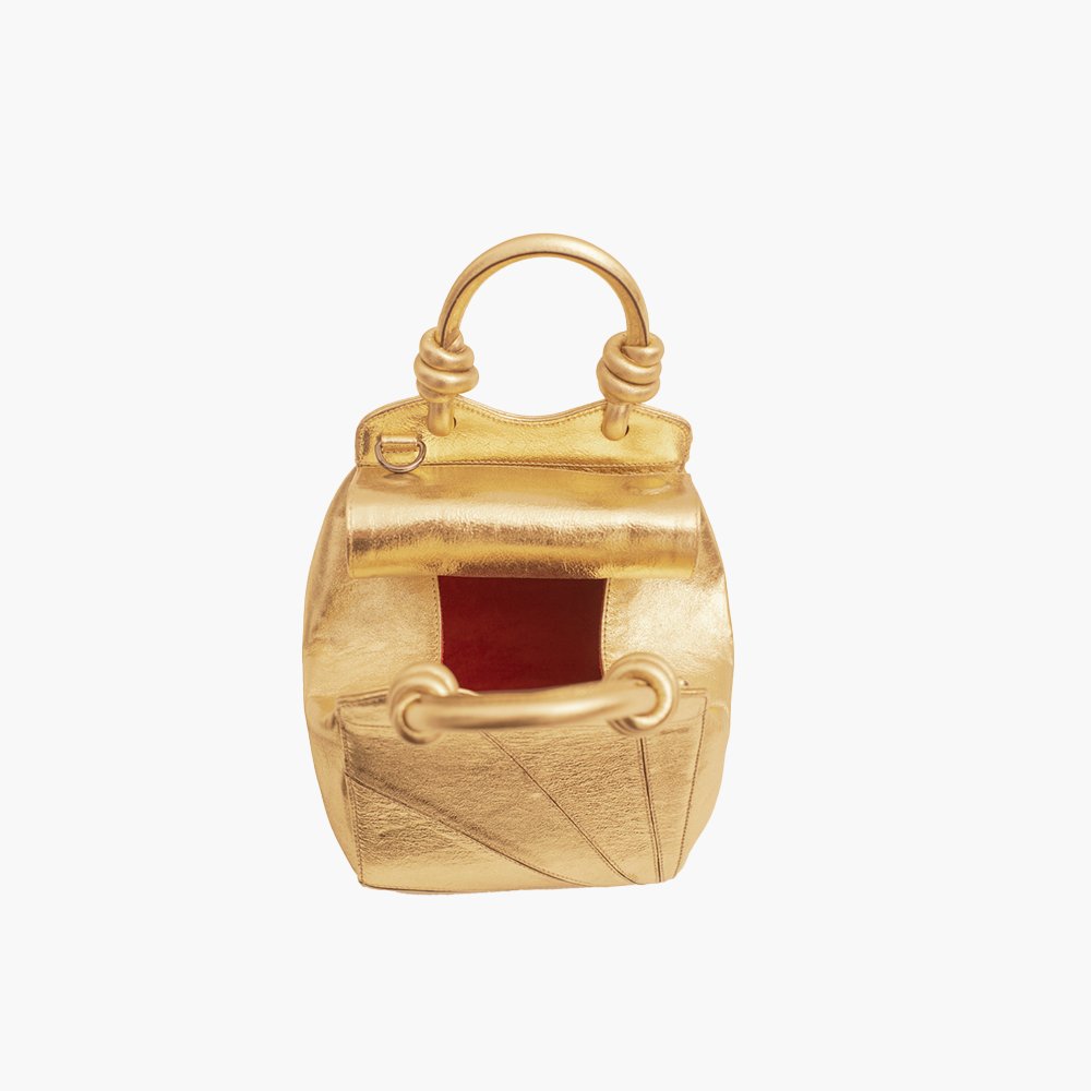 Handbag Tule Diamante Ouro