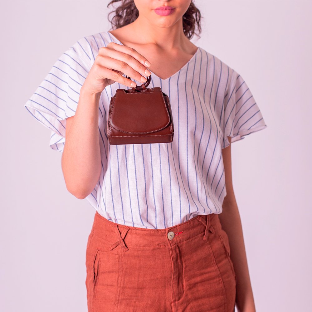 Bolsa Micro Paseo Natural Marrom Claro