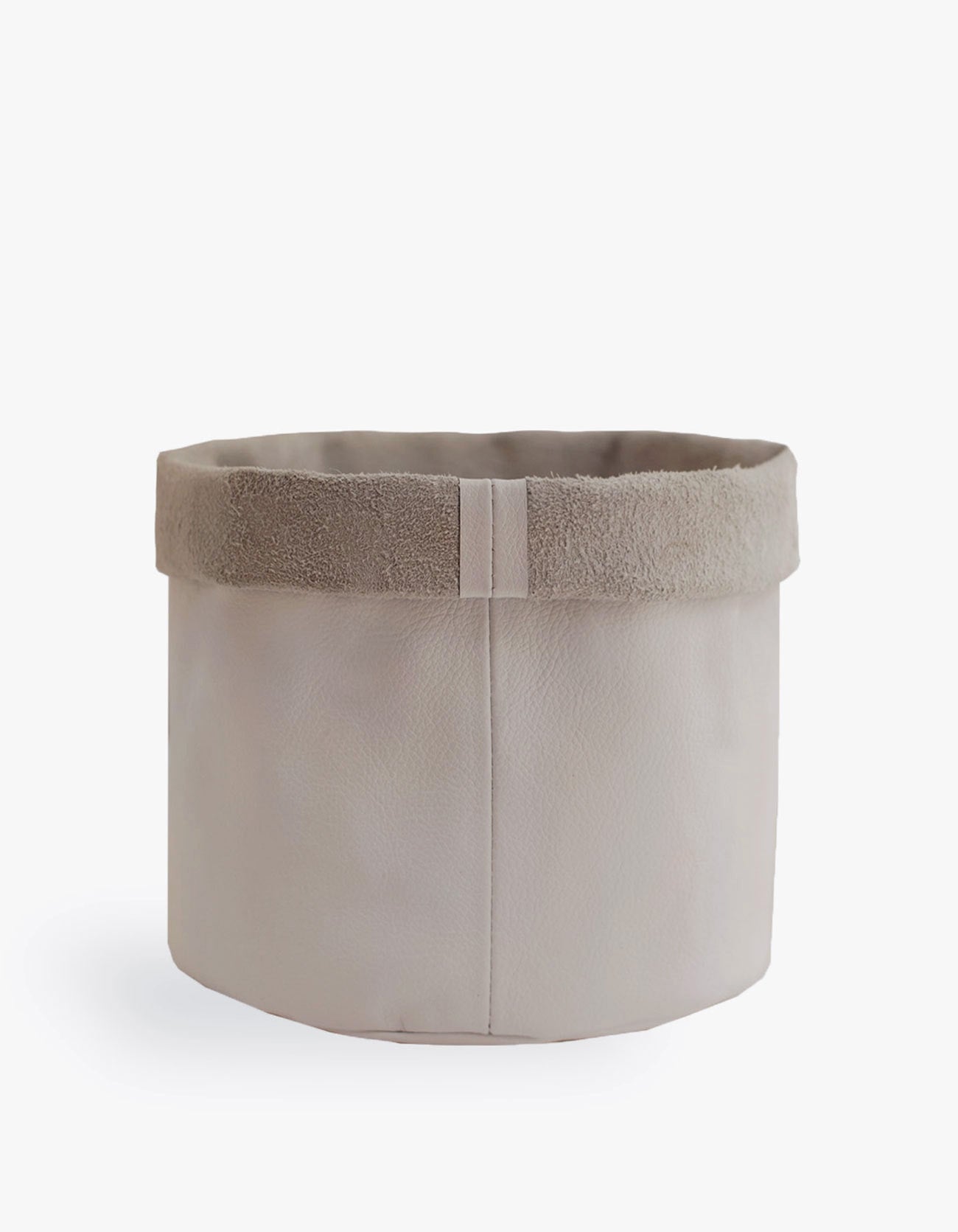 Cachepot de Couro Krystallos Off White G