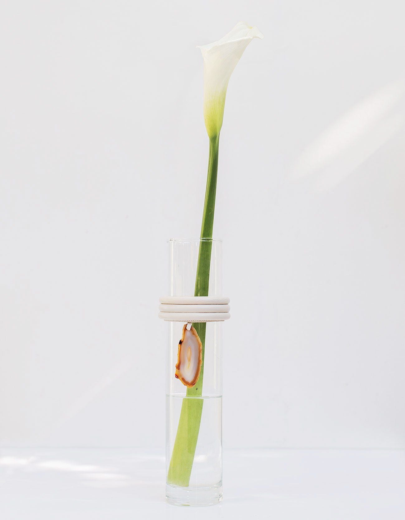 VASO ALTO DE VIDRO KRYSTALLOS OFF WHITE