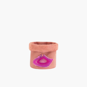 Cachepot de Couro Krystallos Rosa PP