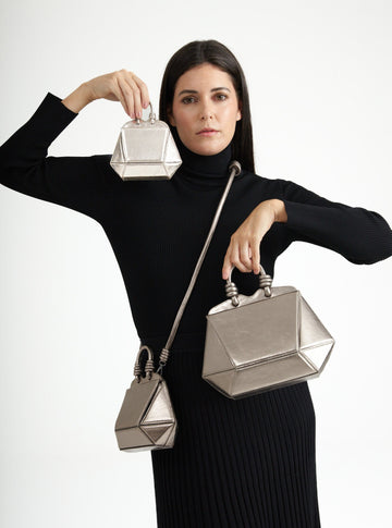 Micro Bolsa Diamante Prata