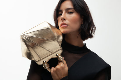 Handbag Tule Diamante Ouro