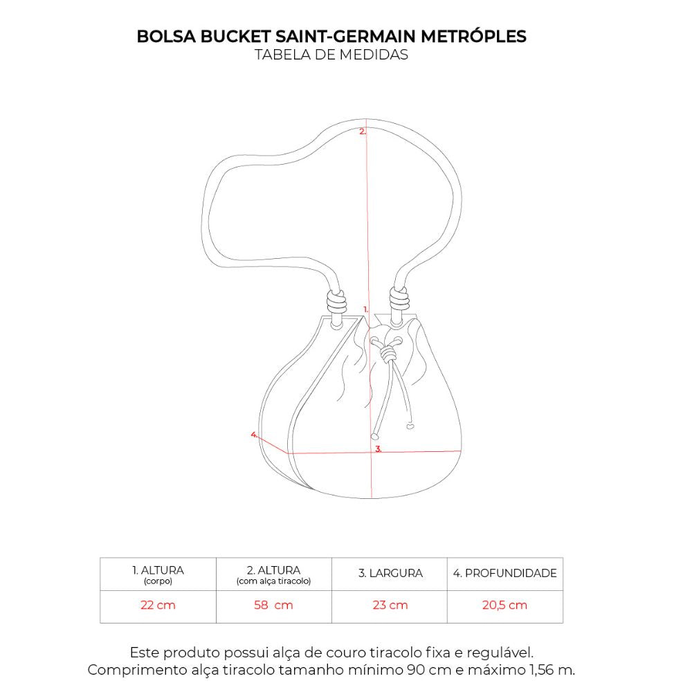 Bolsa Bucket Saint-Germain Metrópoles Roxo