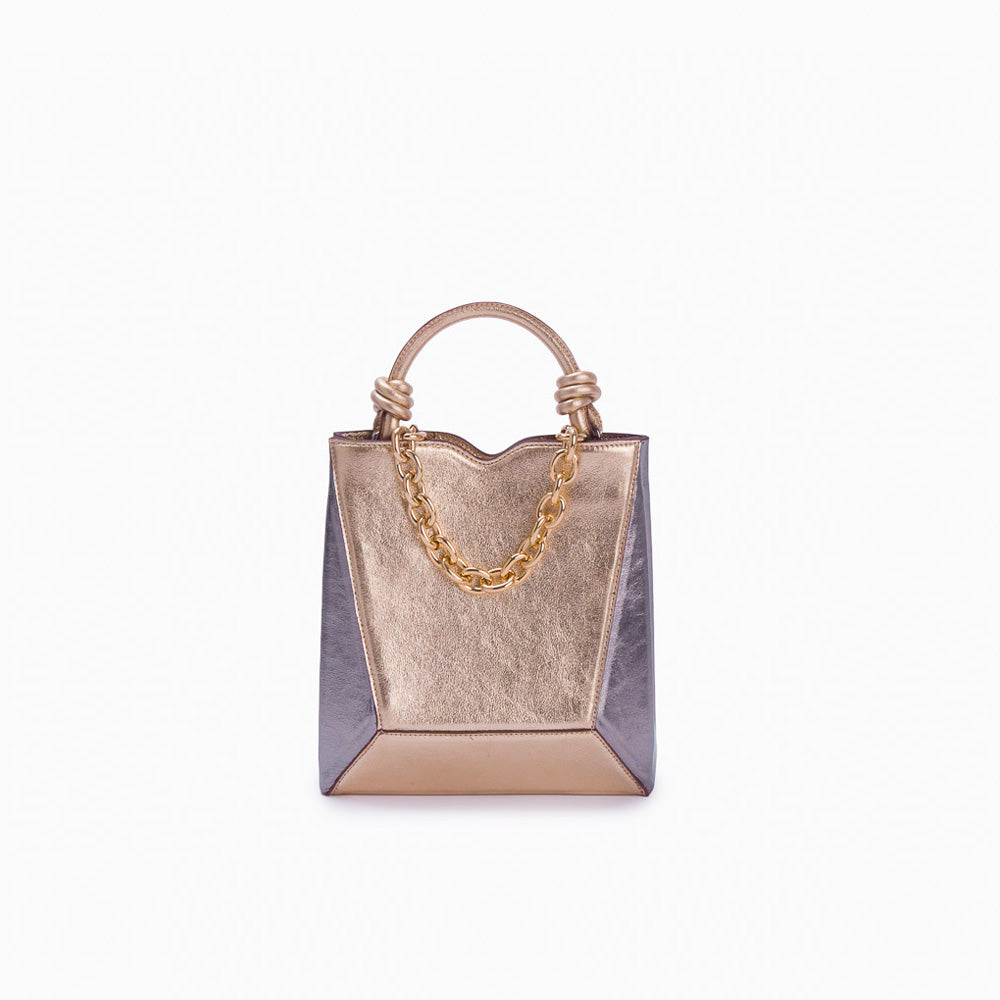 Bolsa Mini Tote Diamante Metalizado