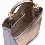 Bolsa Mini Tote Diamante Metalizado
