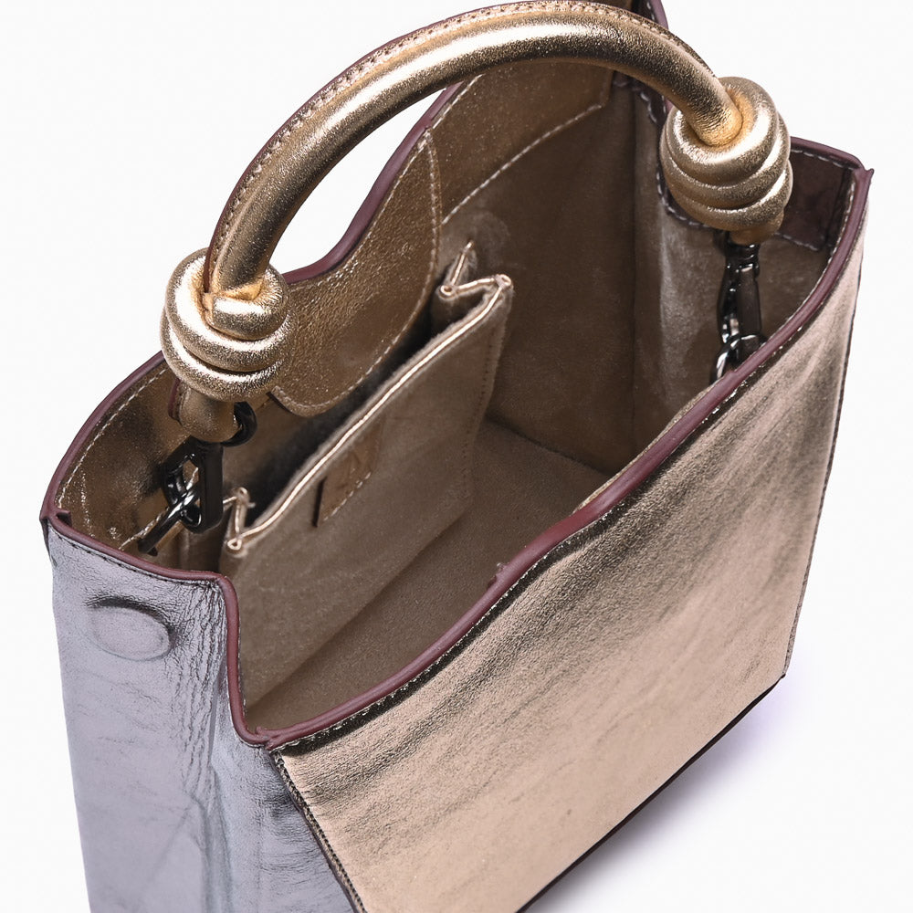 Bolsa Mini Tote Diamante Metalizado