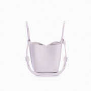 Bolsa de couro feminina Off White estilo Bucket, marca Soleah, posição da bolsa lateral com alça de mão e Crossbody
