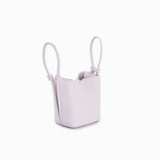 Bolsa de couro feminina Off White estilo Bucket, marca Soleah, parte traseira e alça curta de mão