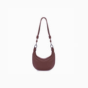 Bolsa de couro feminina Marrom estilo Hobo, marca Soleah, alça longa crossbody