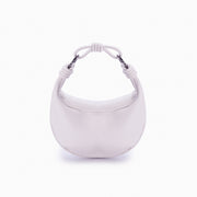 Bolsa de couro feminina Off White estilo Hobo, marca Soleah, posição da bolsa de frente com alça de mão