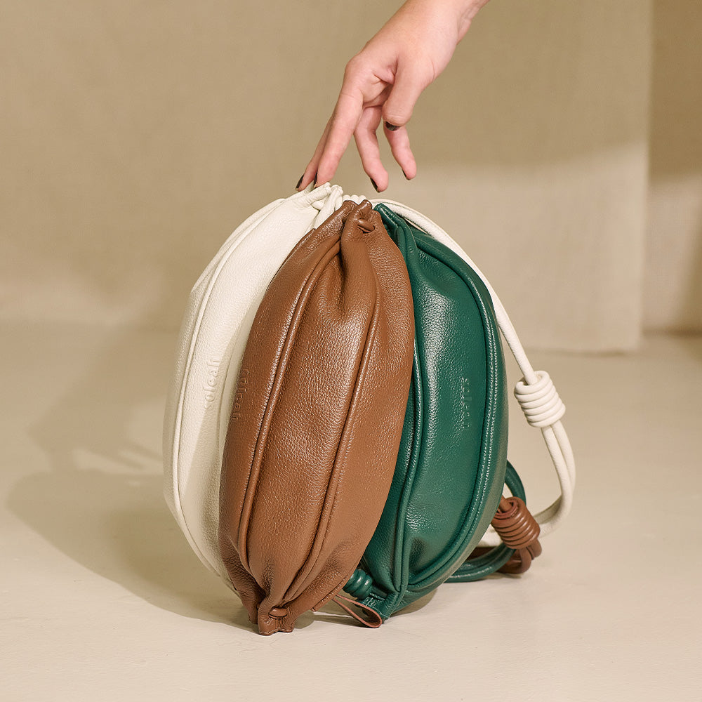 Bolsa tira colo pochete de couro Soleah Colorida