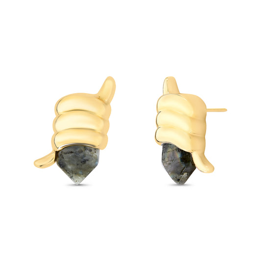 Brinco Aurum Soleah + Maria Dolores Labradorita Azul