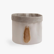 Cachepot de Couro Krystallos Off White M
