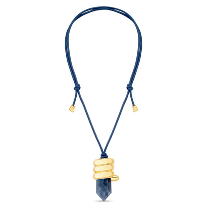 Colar Aurum Soleah + Maria Dolores Labradorita Azul