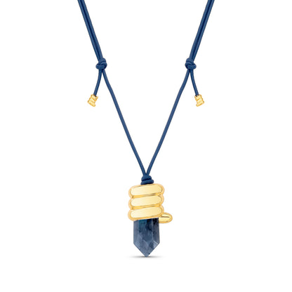 Colar Aurum Soleah + Maria Dolores Labradorita Azul