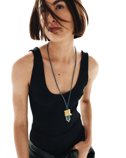 Colar Aurum Soleah + Maria Dolores Labradorita Azul