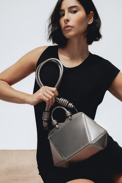 Mini Bolsa Diamante Prata