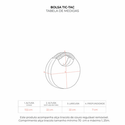 Bolsa Handbag Tic-Tac Preto