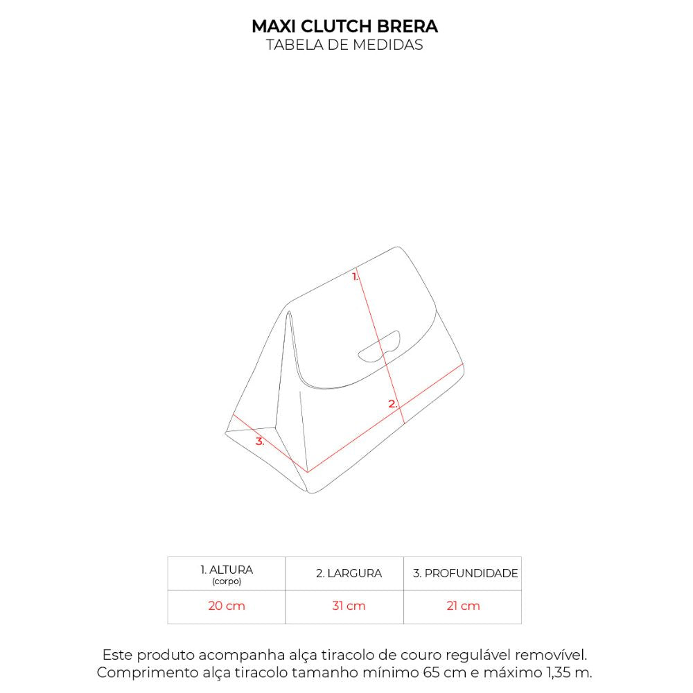 Maxi Clutch Brera Metrópoles Prata
