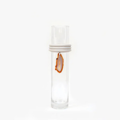 Vaso Alto de Vidro Krystallos Off White