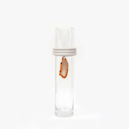 Vaso Alto de Vidro Krystallos Off White