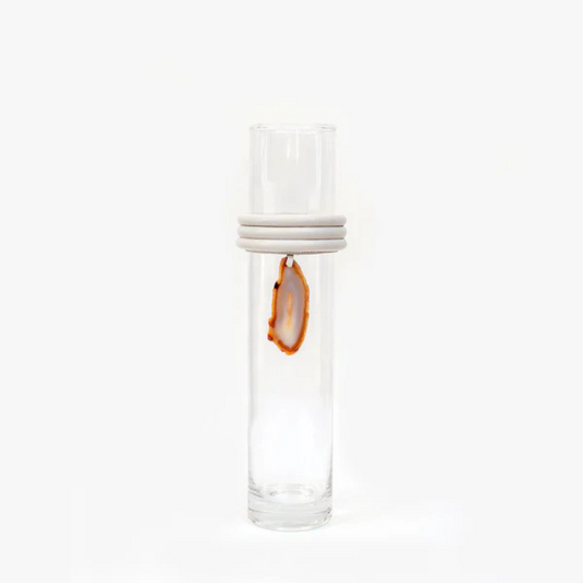 Vaso Alto de Vidro Krystallos Off White