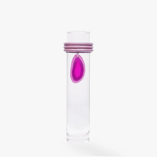 Vaso Alto de Vidro Krystallos Rosa Claro
