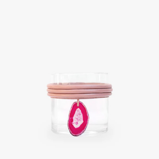 Vaso Baixo de Vidro Krystallos Rosa Claro