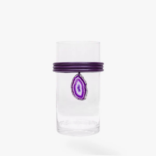 Vaso de Vidro Krystallos Roxo