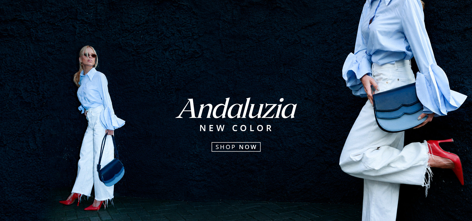 modelo usando bolsa de couro feminina soleah modelo andaluzia azul