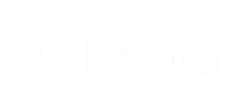 logo da marca de bolsas de couro feminina Soleah em cor branca