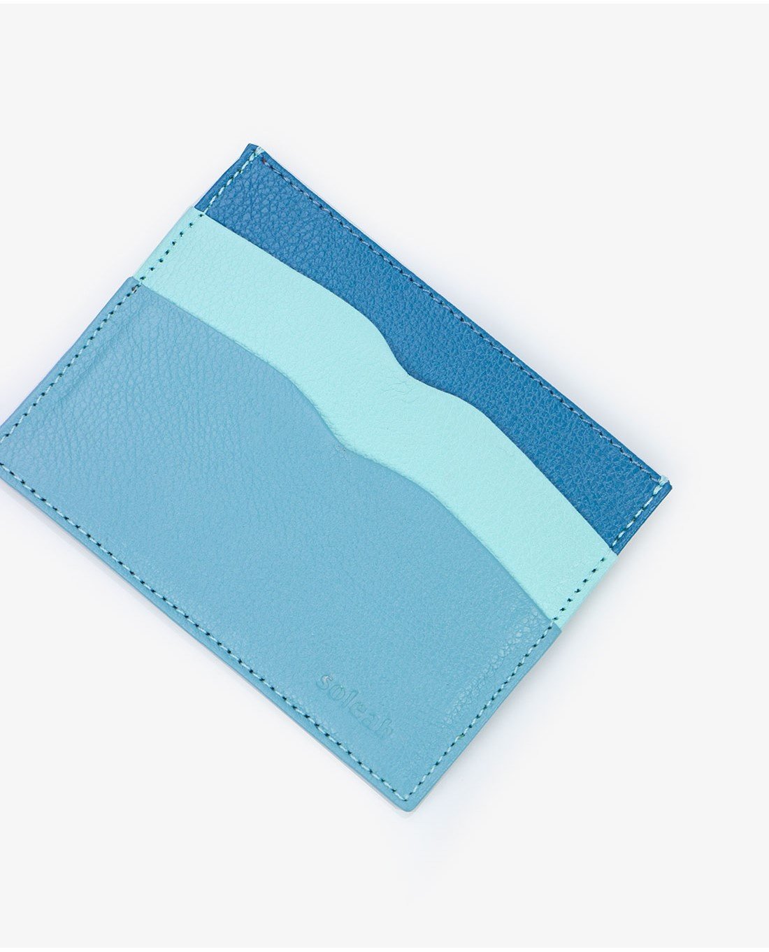 Porta Cartão de Couro Espanha Azul