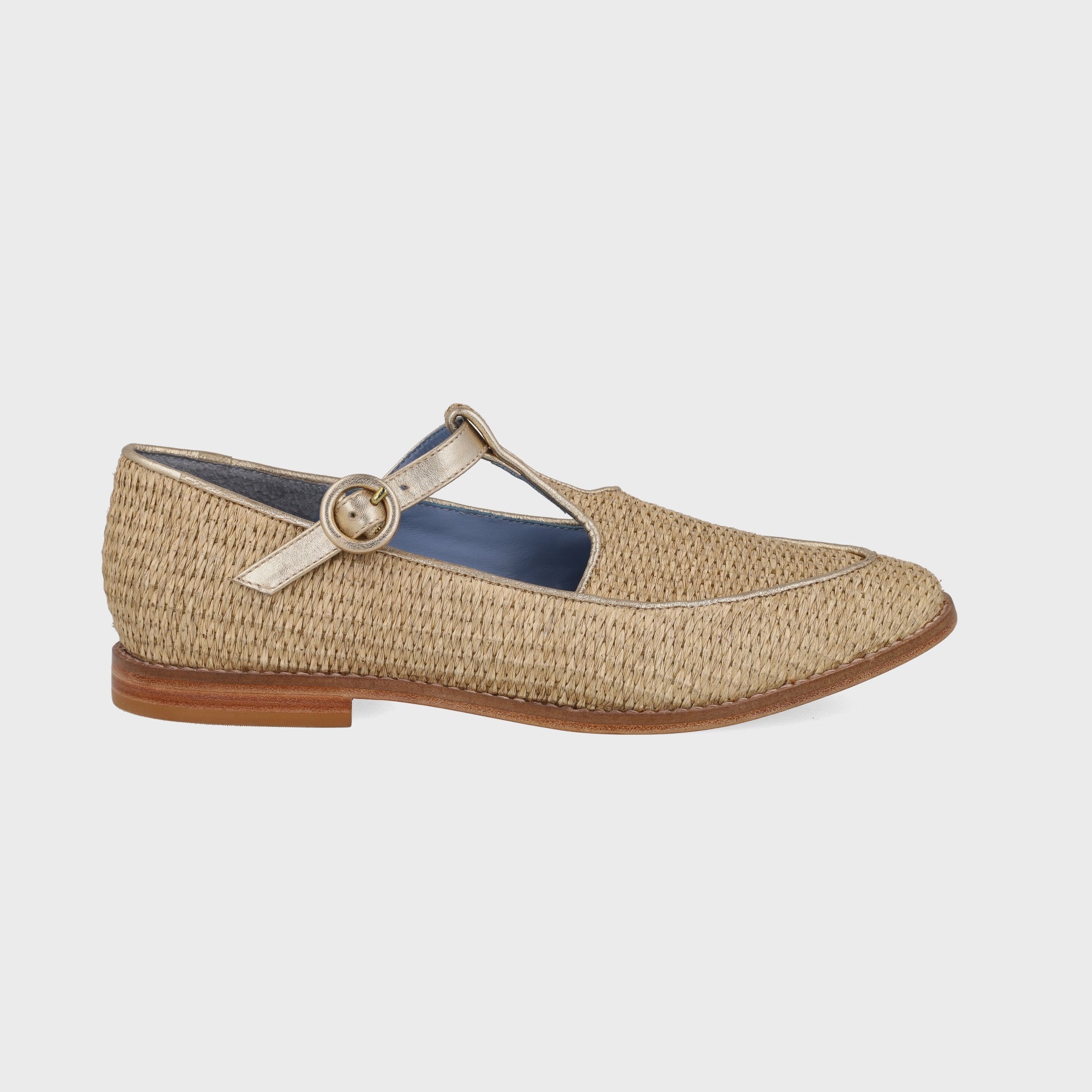 小物 cieloazul2810 Loafer Buckle de Palha com Acabamento em Couro Metalizado – Soleah