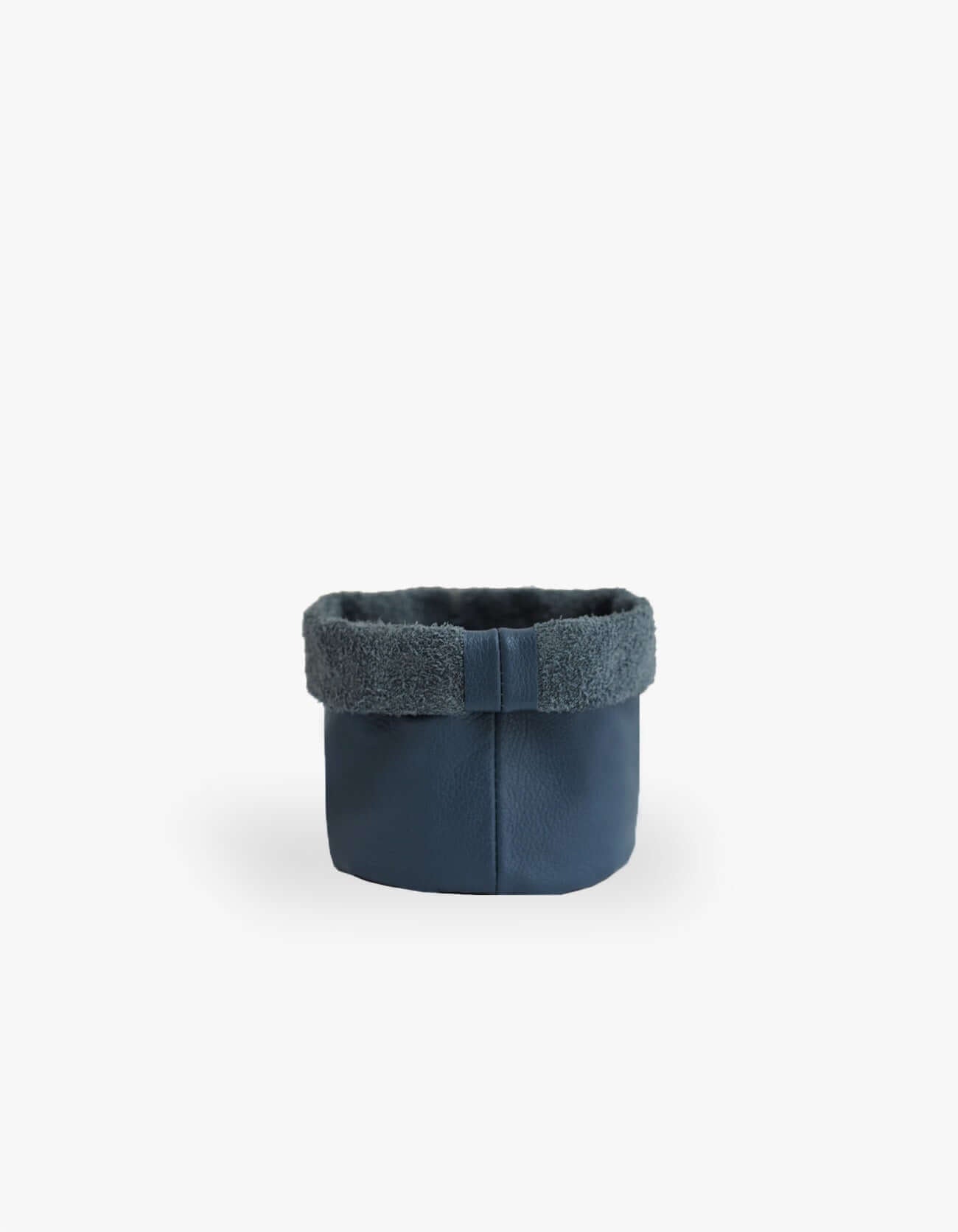 Cachepot de Couro Krystallos Azul PP