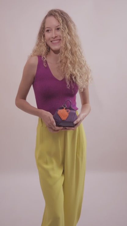 Chaveiro Charm Colecionável Diamante Laranja Sunrise
