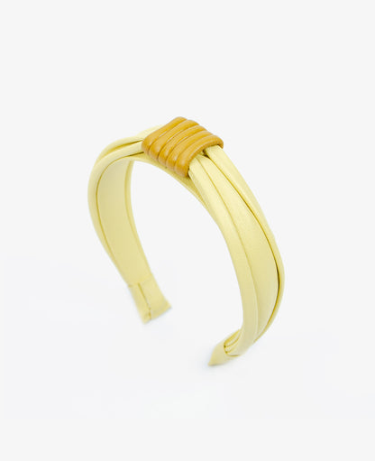 TIARA DE COURO GUAPA AMARELO