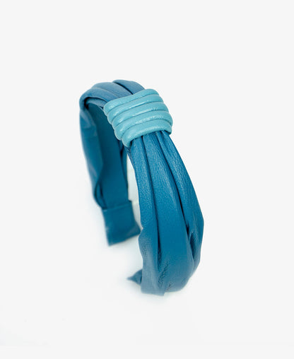 TIARA DE COURO GUAPA AZUL