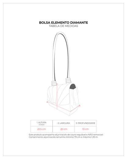 Bolsa de Couro Elemento Diamante Ouro