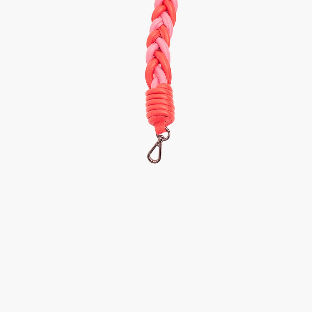 Alça Trançada Cadíz Vermelho Pop Red com Rosa Pink Gum