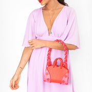 Alça Trançada Cadíz Vermelho Pop Red com Rosa Pink Gum
