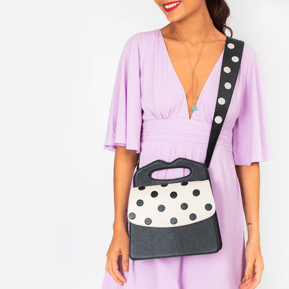 Alça Polka Preta com Off White