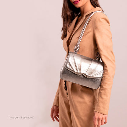 Bolsa de Couro Elemento Diamante Ouro