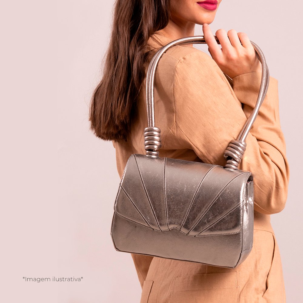 Bolsa de Couro Elemento Diamante Ouro