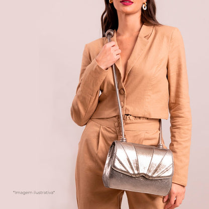 Bolsa de Couro Elemento Diamante Ouro
